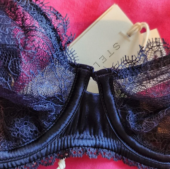 Stella McCartney Gigi Giggling Underwire Bra Navy 32B NWT - Picture 8 of 14